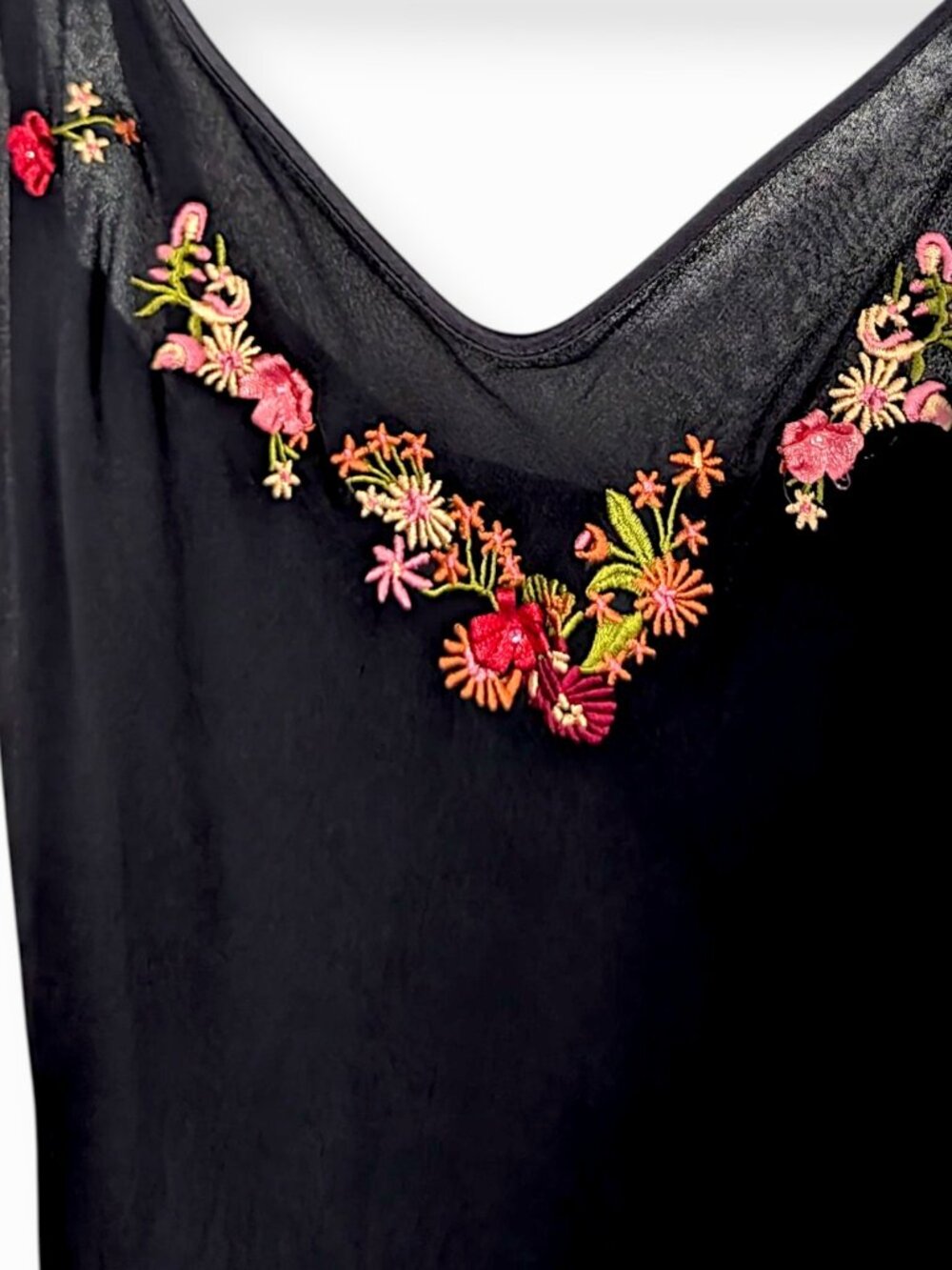 Betsey Johnson VTG 90s mesh overlay floral embroidery fairy goth mermaid dress 2 - Picture 8 of 13
